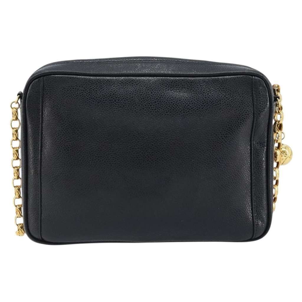 Chanel Vintage Front Pocket CC Camera Bag Black Leather Good condition - Back View