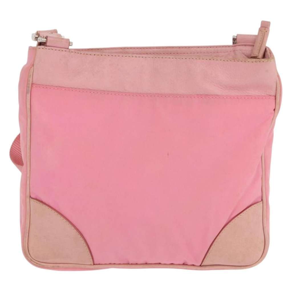 Prada Front Pocket Messenger Bag Pink Fair condition - Back View