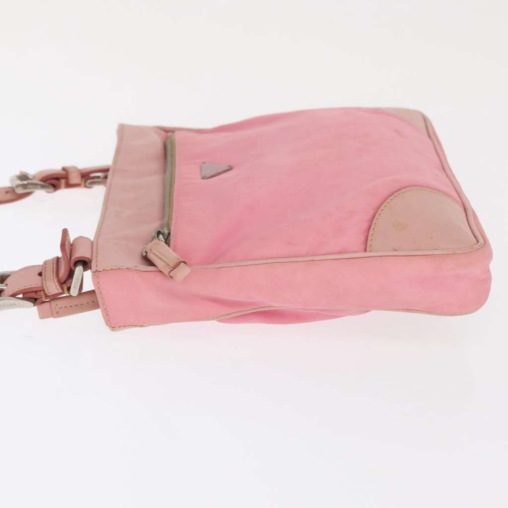 Prada Front Pocket Messenger Bag Pink Fair condition - Model View