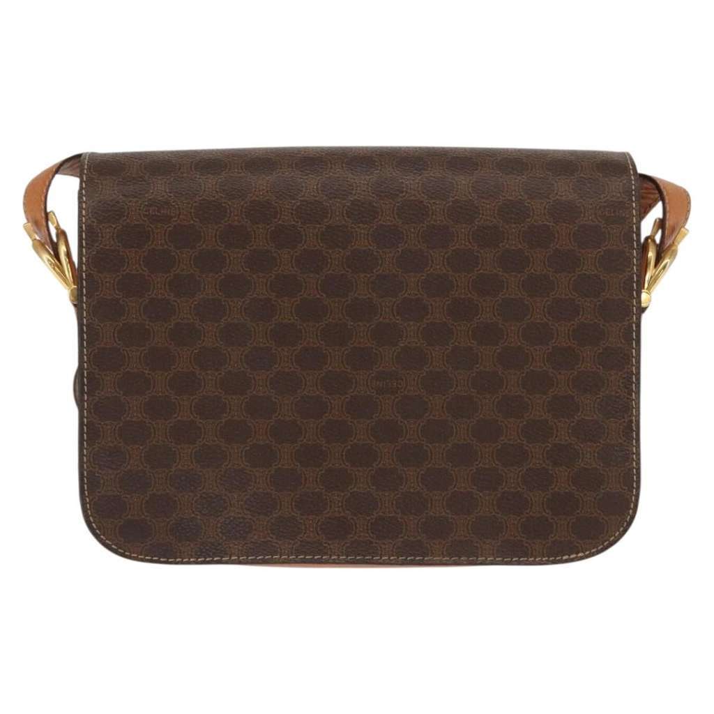Celine Macadam Shoulder Bag Brown Canvas Good condition - Back View