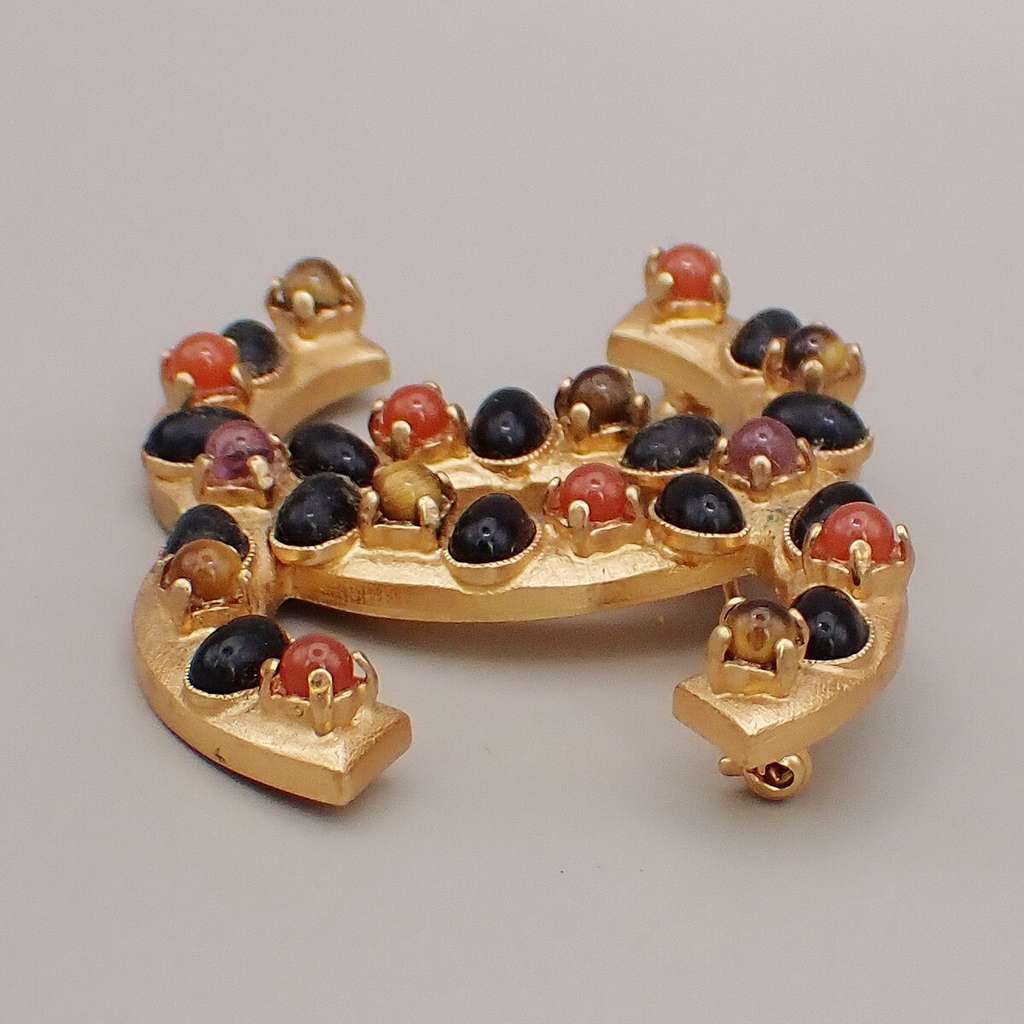 Chanel CC Logo Brooch Gold Good condition - Back View