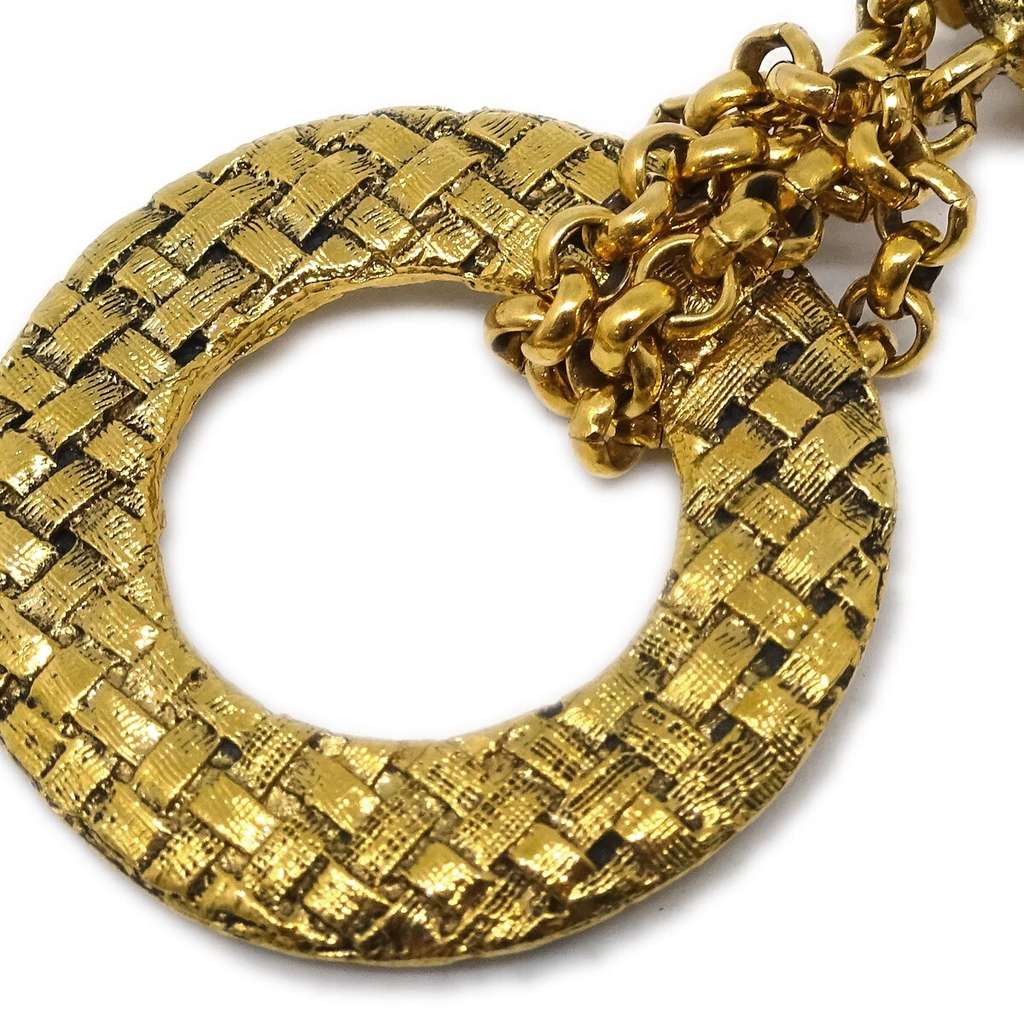 Chanel CC Dangle Earrings Gold Good condition - Back View