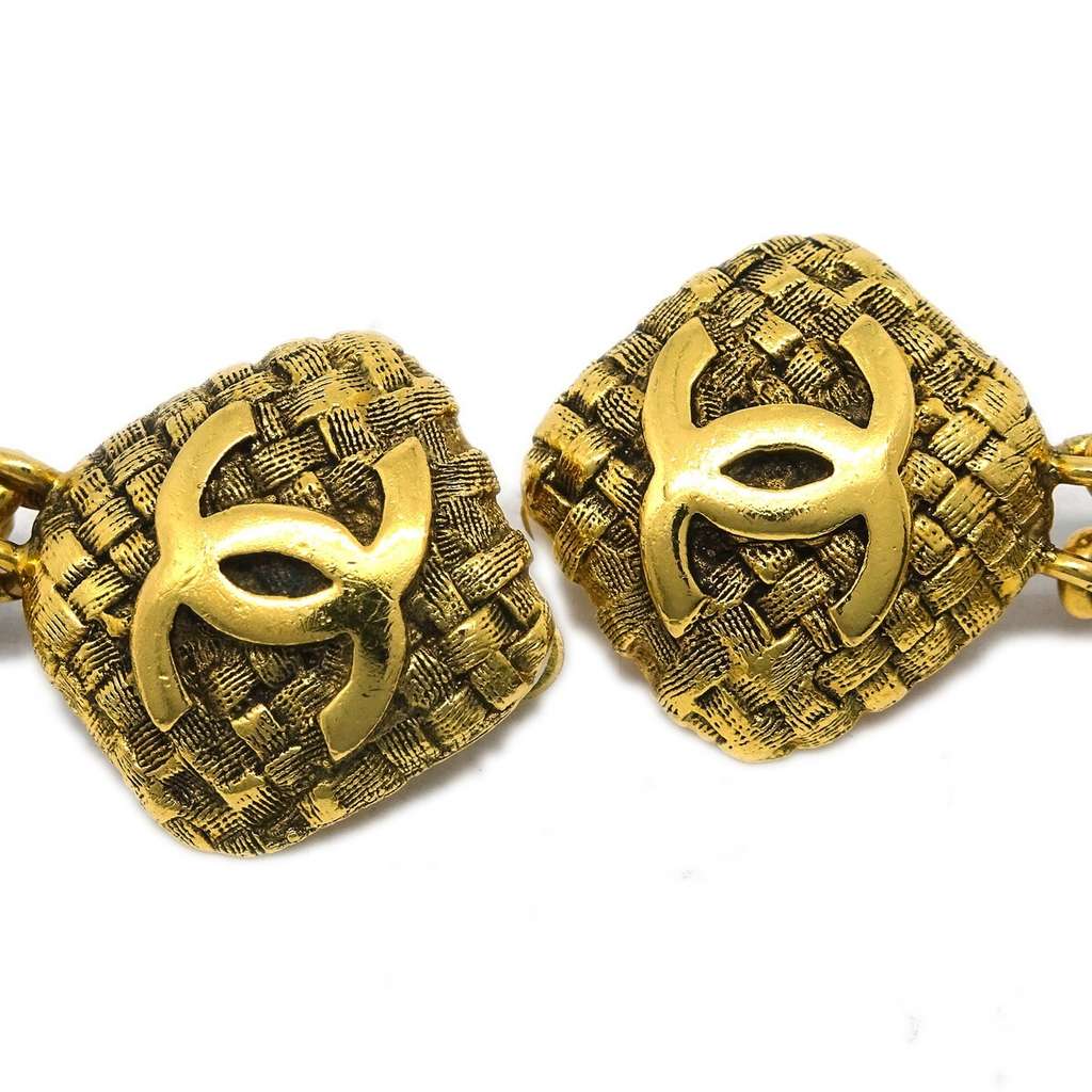 Chanel CC Dangle Earrings Gold Good condition - Inside View