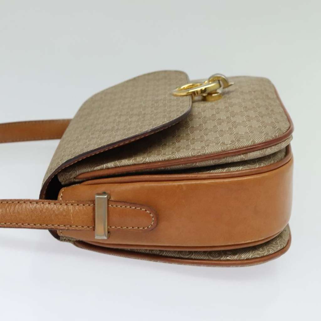 Celine Vintage Macadam Shoulder Bag Beige Canvas Good condition - Inside View
