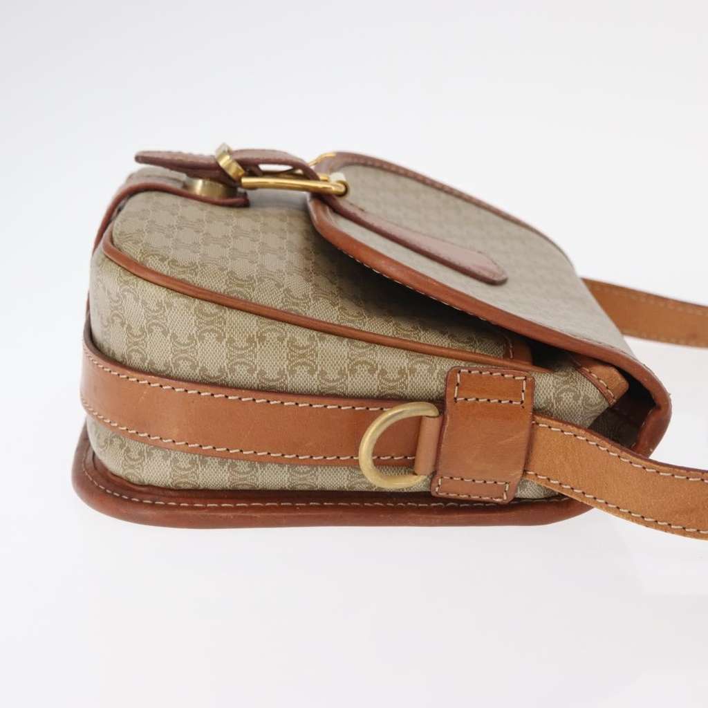 Celine Vintage Macadam Shoulder Bag Beige Canvas Good condition - Inside View