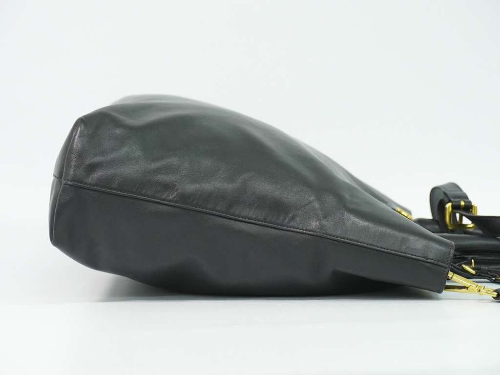 Prada Convertible Shopper Tote Black Leather Good condition - Inside View