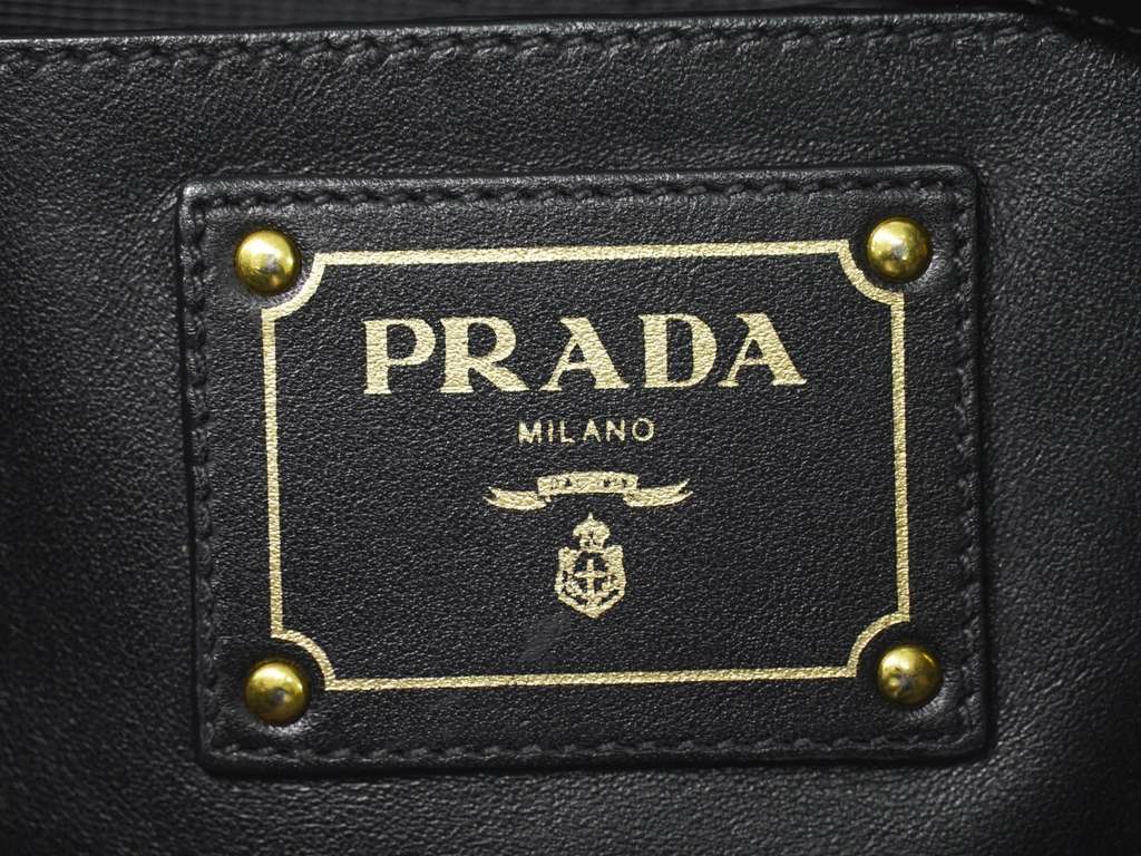 Prada Convertible Shopper Tote Black Leather Good condition - Box View