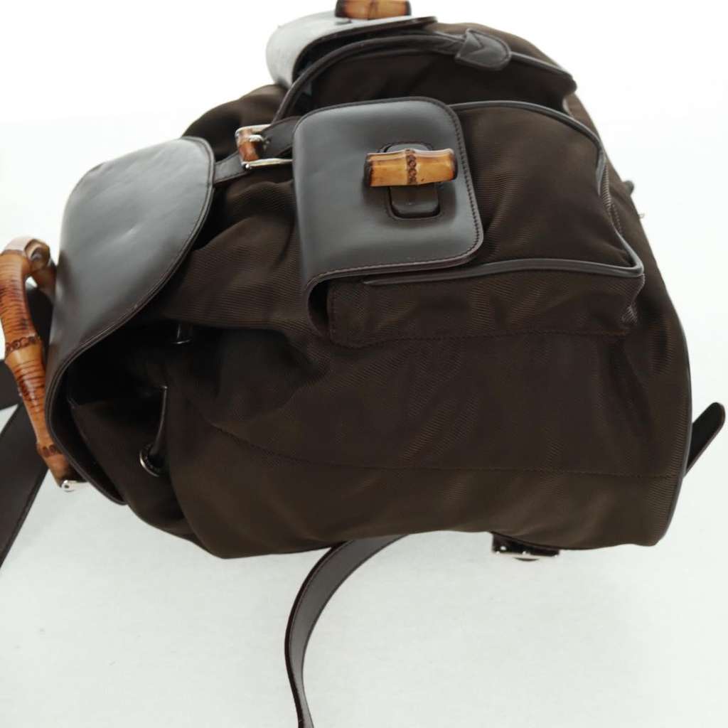Gucci Vintage Bamboo Backpack Brown Fair condition - Inside View
