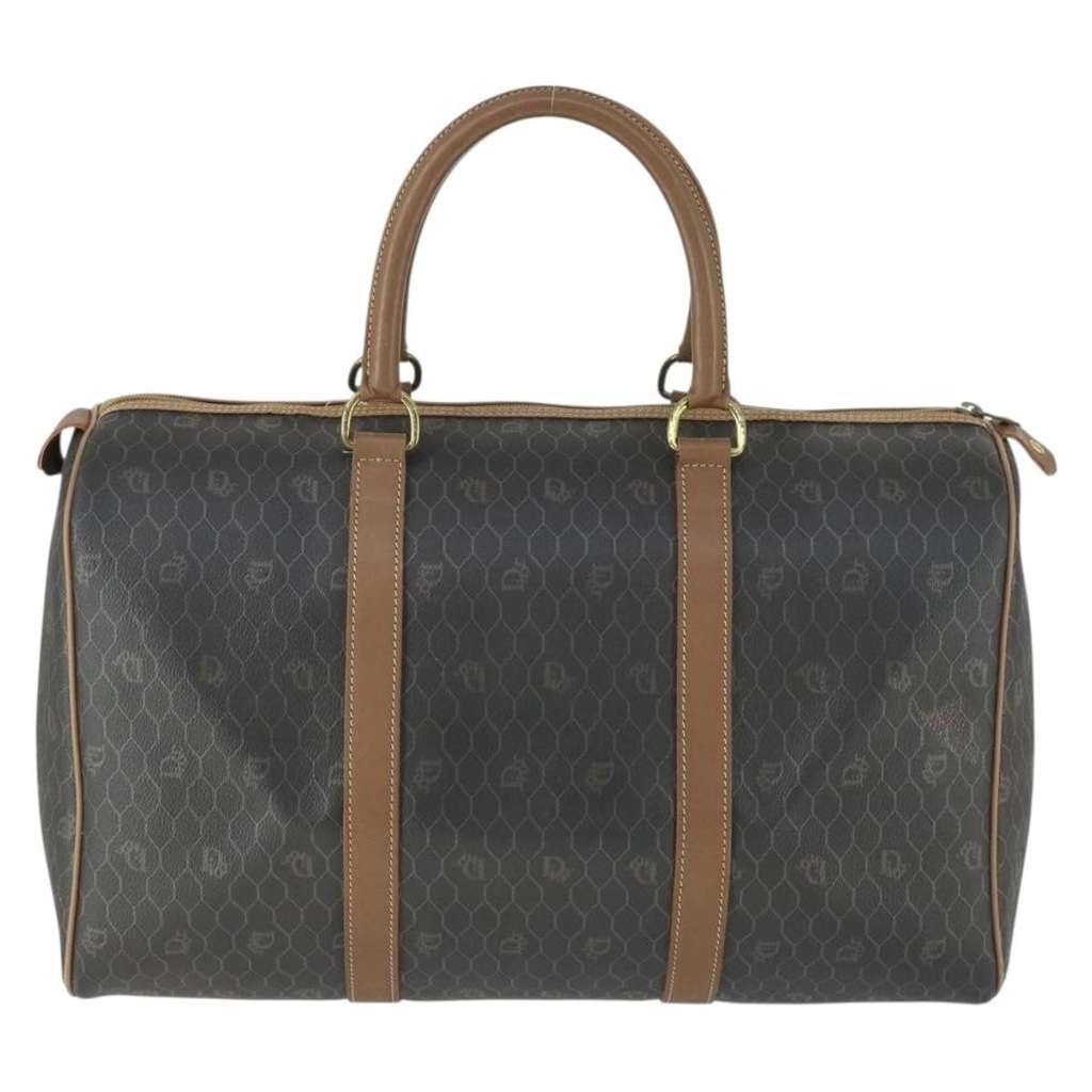 Christian Dior Vintage Honeycomb Boston bag Black Canvas Good condition - Back View