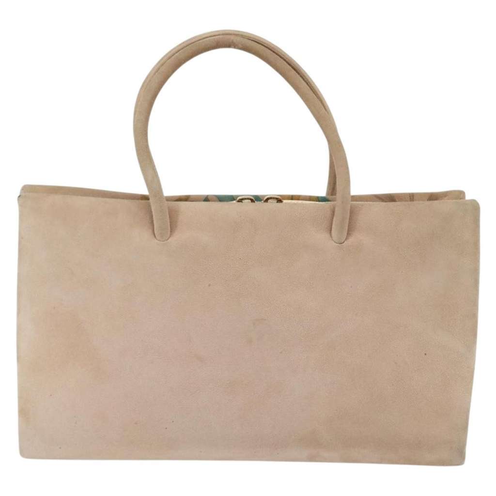 Loewe Vintage Handbag Beige Suede Good condition - Back View