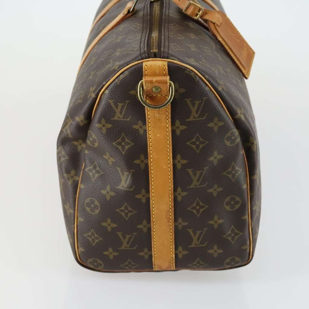 Louis Vuitton Keepall Bandouliere Bag Brown Canvas Fair condition - Model View