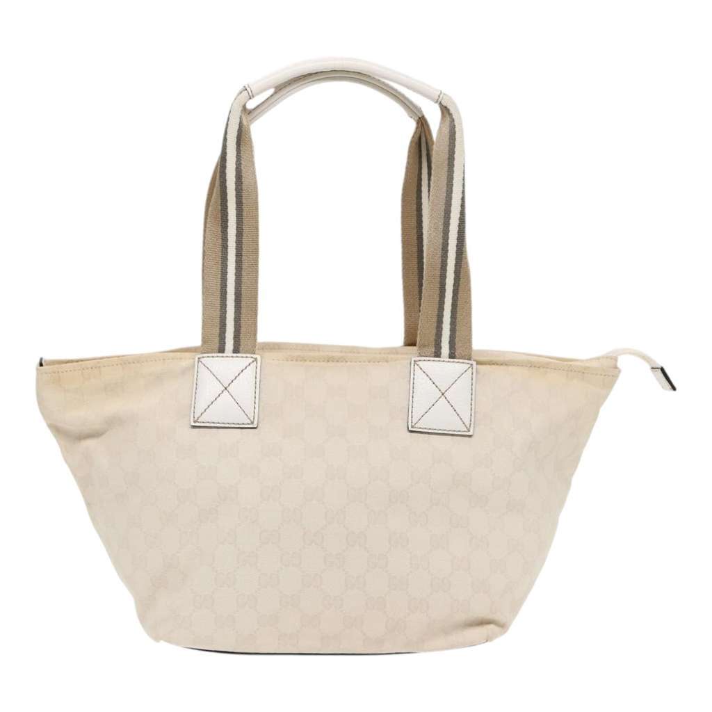 Gucci Web Zip Tote Beige Canvas Good condition - Back View