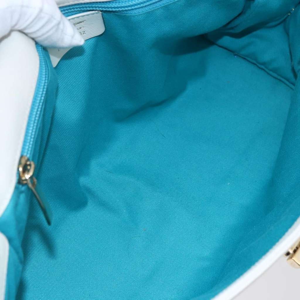 Salvatore Ferragamo Gina Satchel White Leather Good condition - Box View