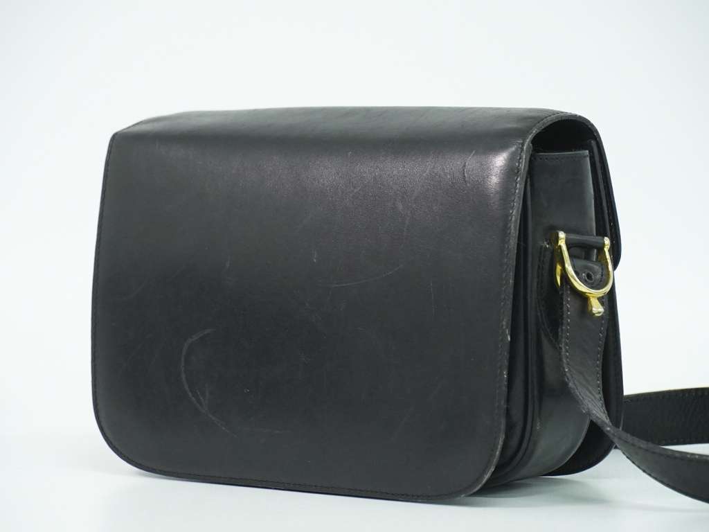 Celine Vintage Carriage Flap Bag Black Leather Fair condition - Back View
