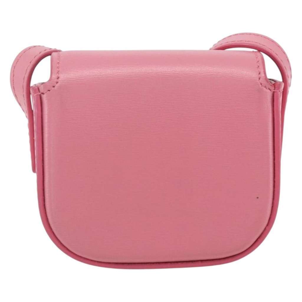 Celine Triomphe Shoulder Bag Pink Leather Good condition - Back View