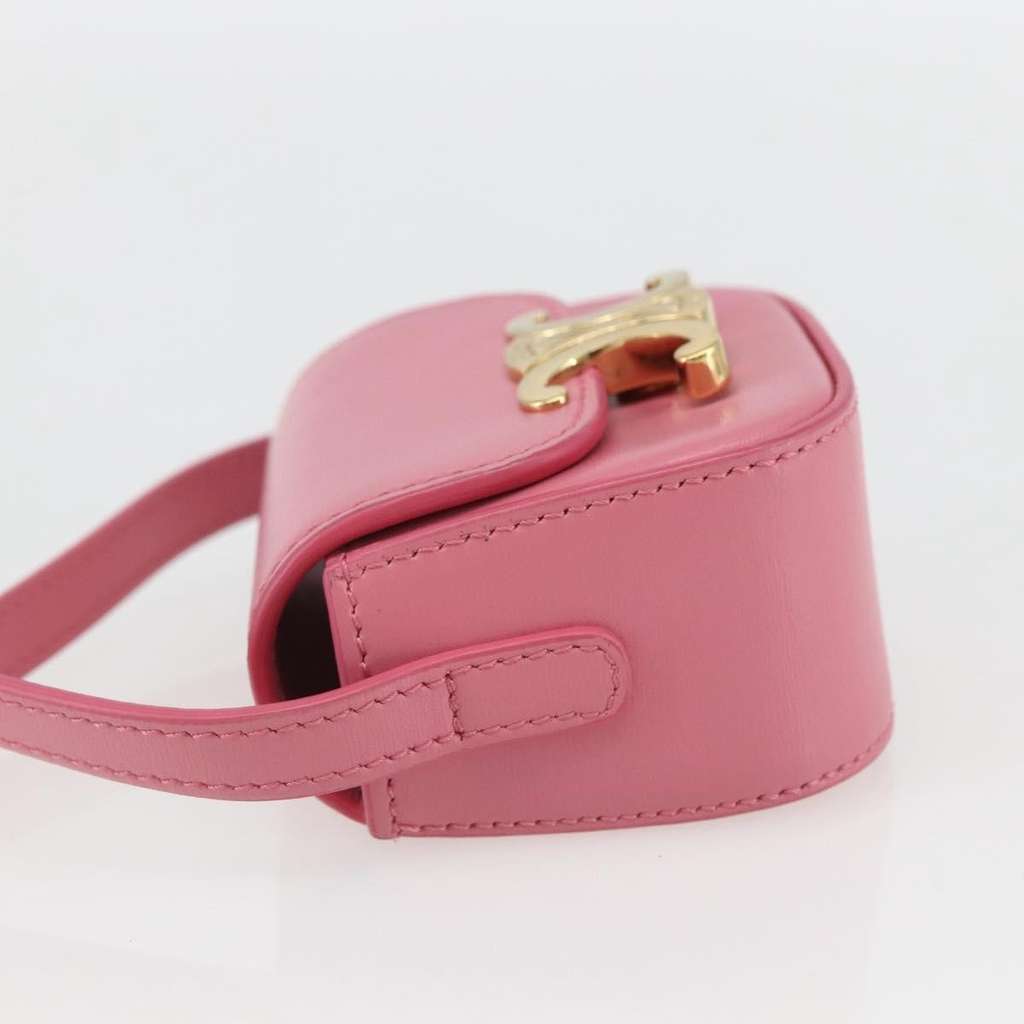 Celine Triomphe Shoulder Bag Pink Leather Good condition - Inside View