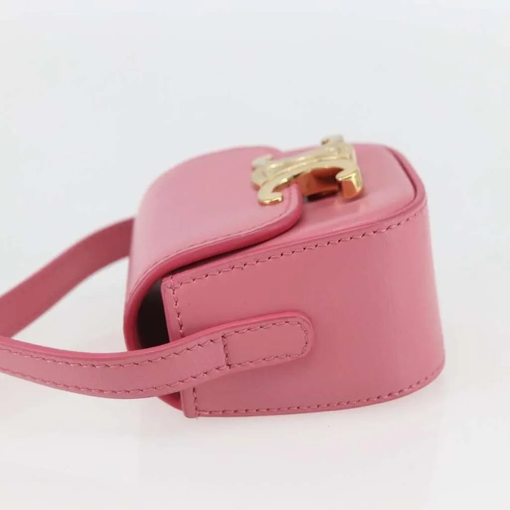 Celine Triomphe Shoulder Bag Pink Leather Good - Inside View