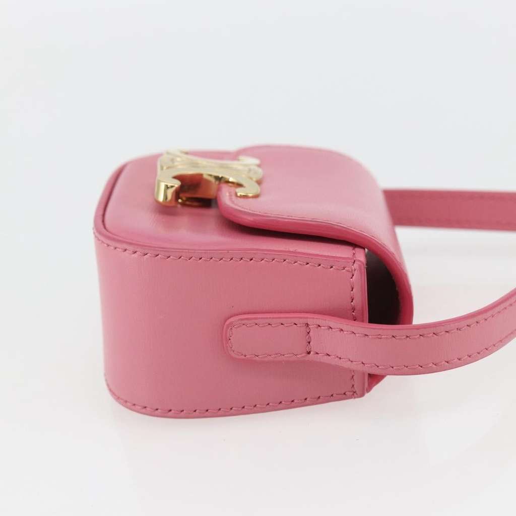 Celine Triomphe Shoulder Bag Pink Leather Good condition - Model View