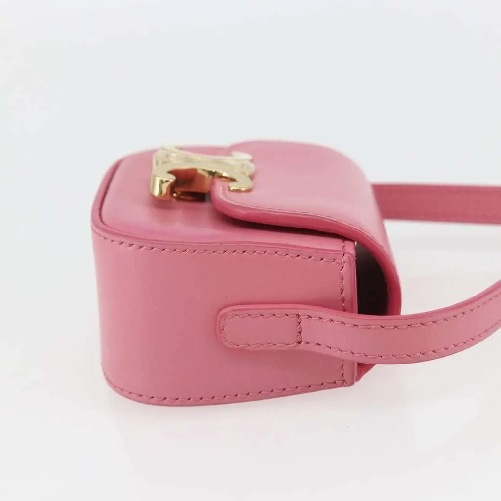 Celine Triomphe Shoulder Bag Pink Leather Good - Model View