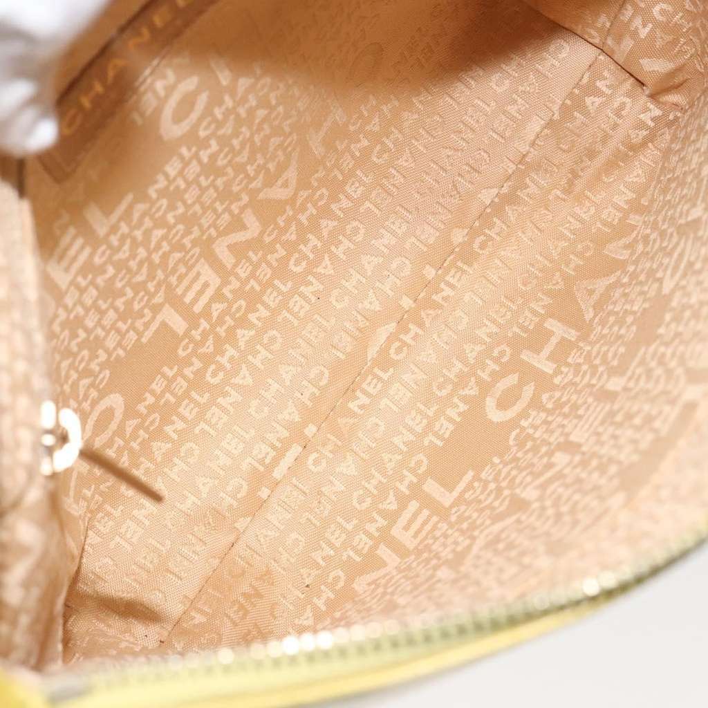 Chanel Chocolate Bar CC Shoulder Bag Yellow Leather Good condition - Box View