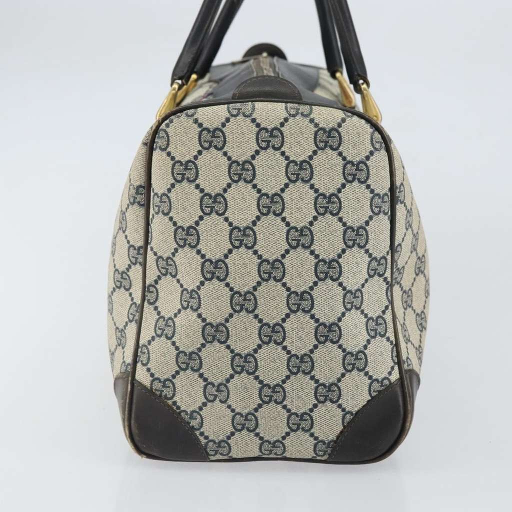 Gucci Vintage Web Boston Bag Navy Canvas Fair condition - Model View