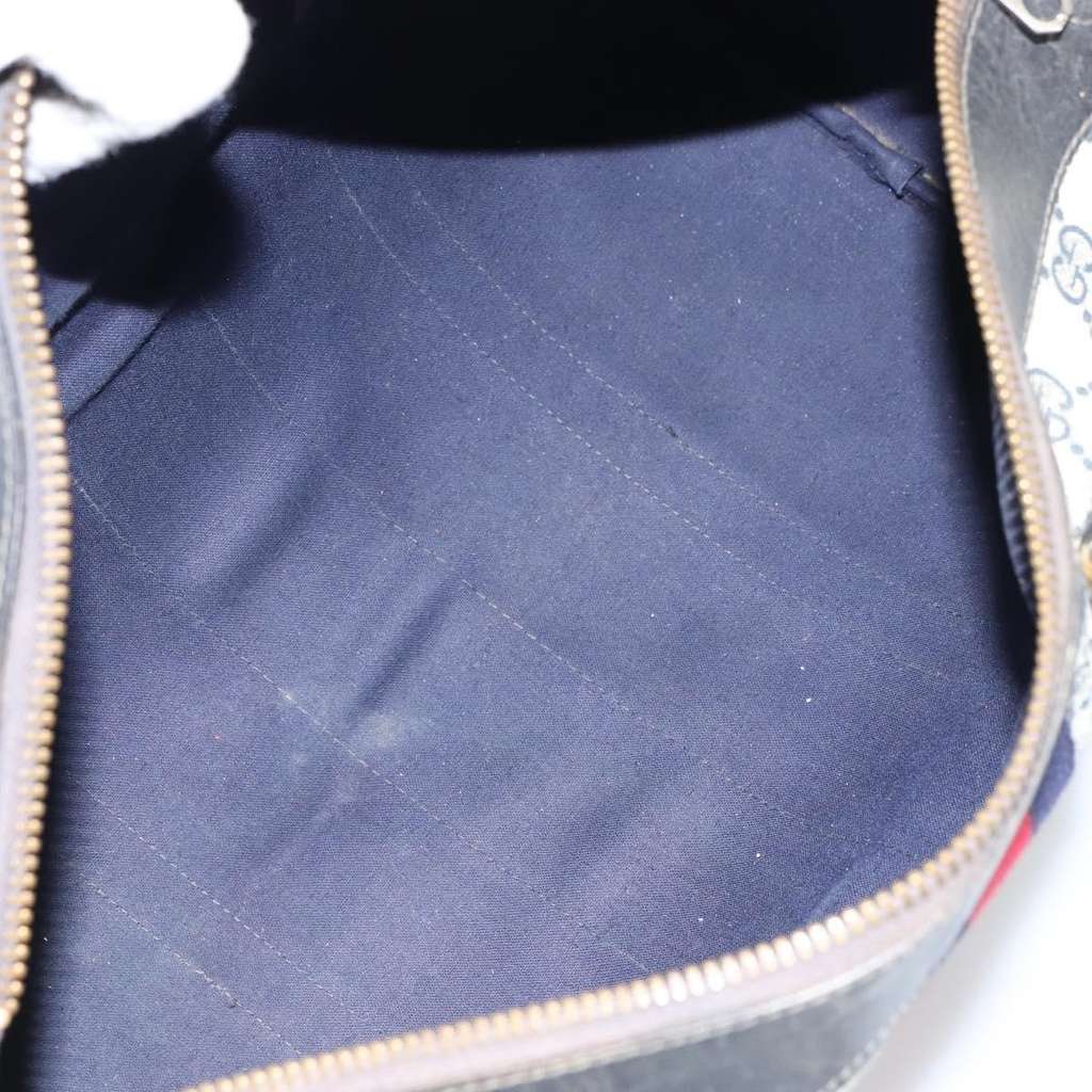 Gucci Vintage Web Boston Bag Navy Canvas Fair condition - Box View