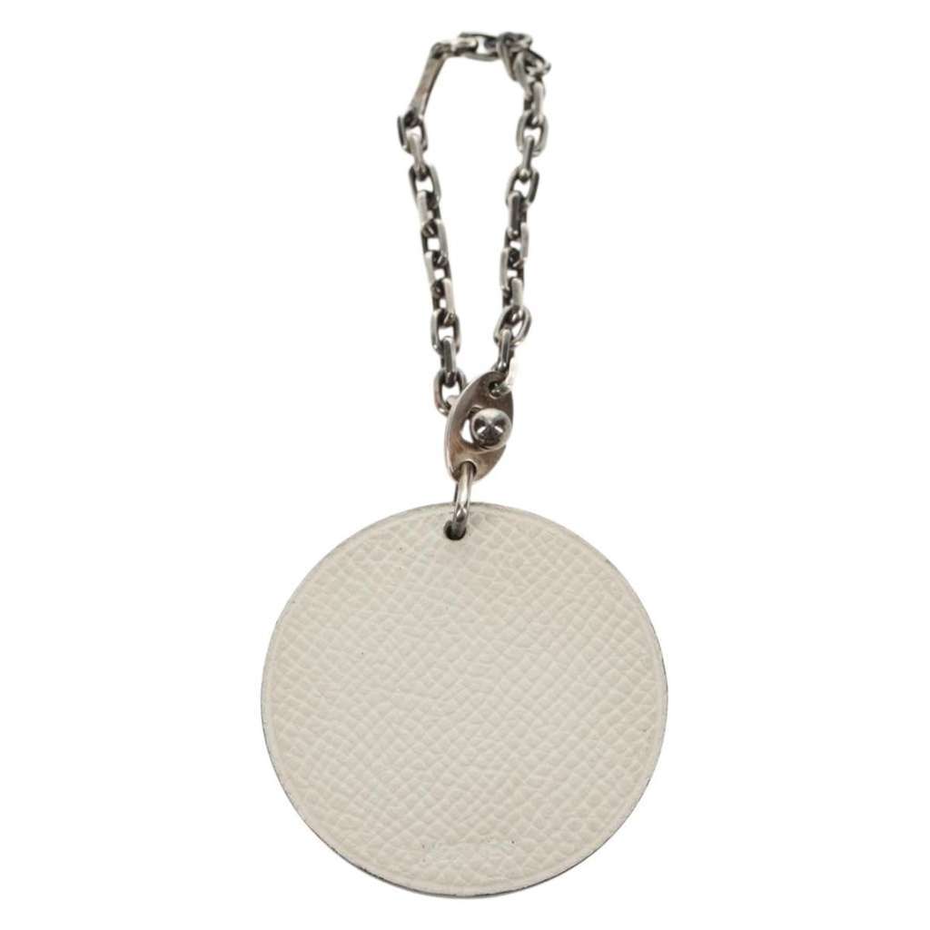 Hermès Breloque Bag Charm White Leather Good condition - Back View