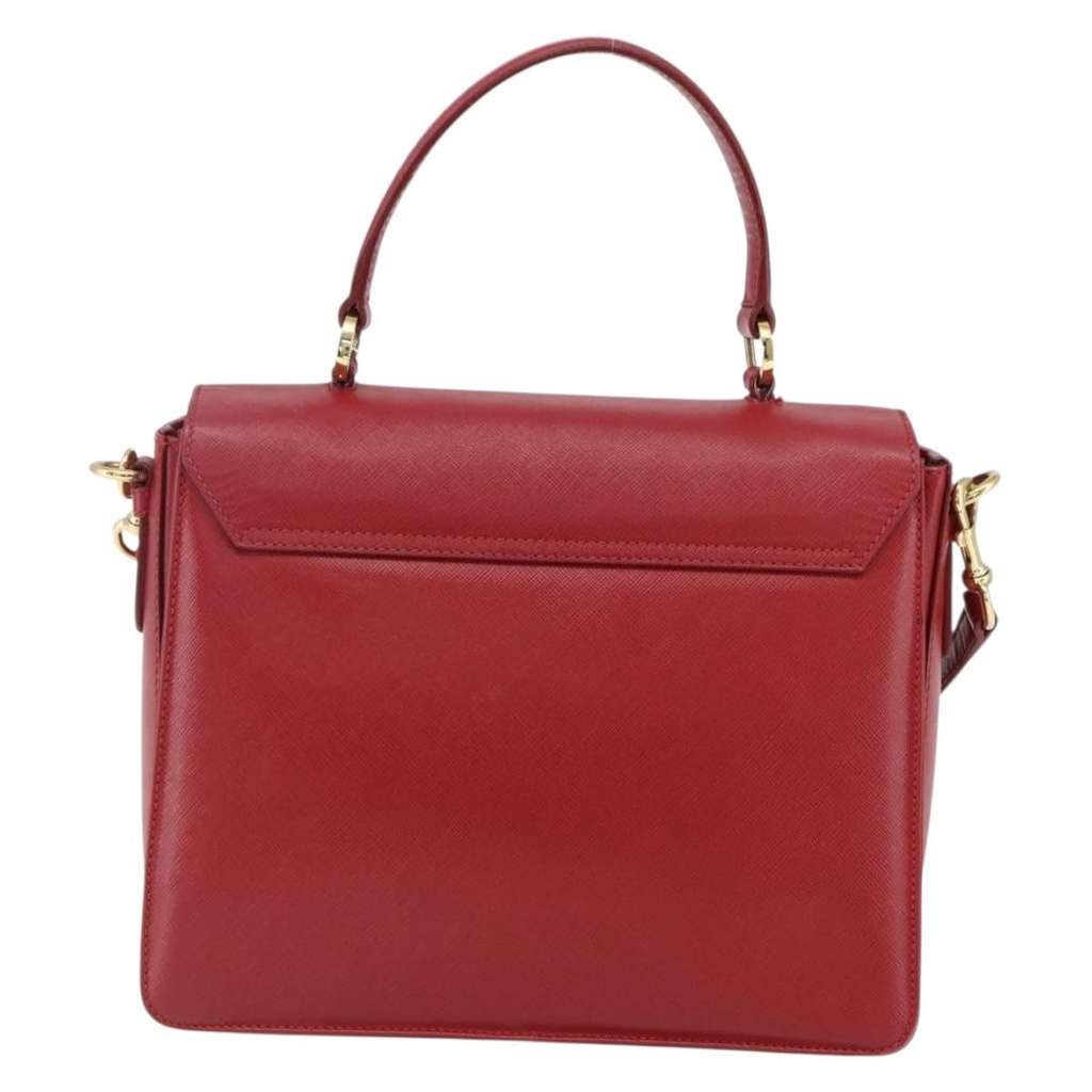Salvatore Ferragamo Gancini handbag Red Leather Good condition - Back View