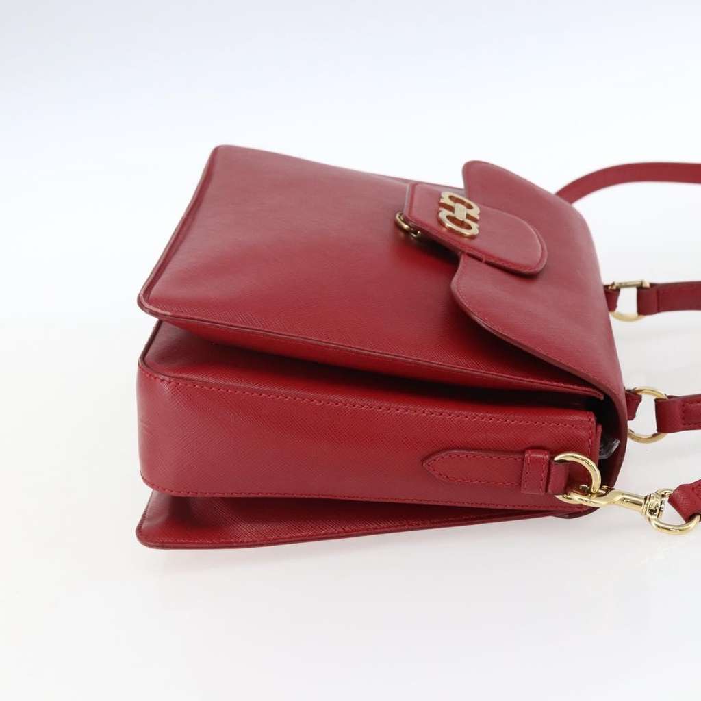 Salvatore Ferragamo Gancini handbag Red Leather Good condition - Model View