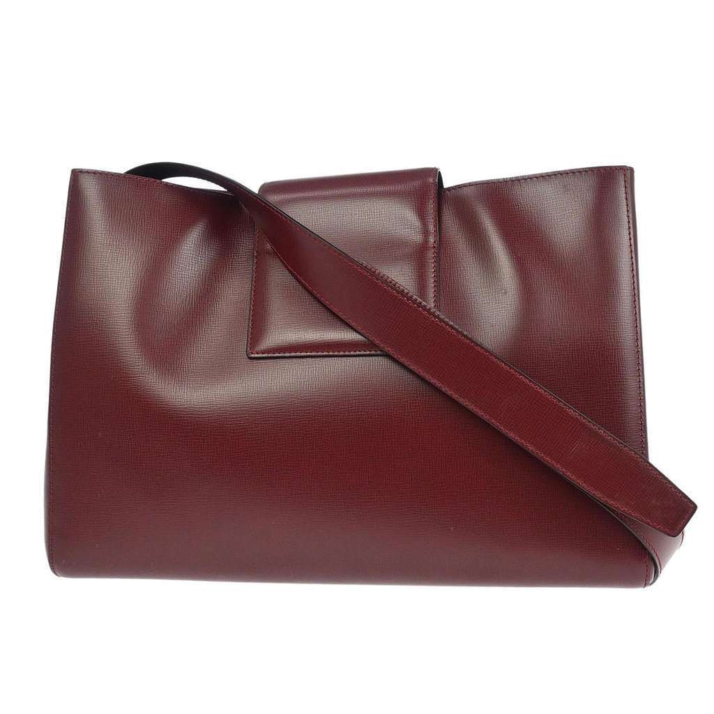 Cartier Must de Cartier Shoulder Bag Burgundy Leather Good condition - Back View