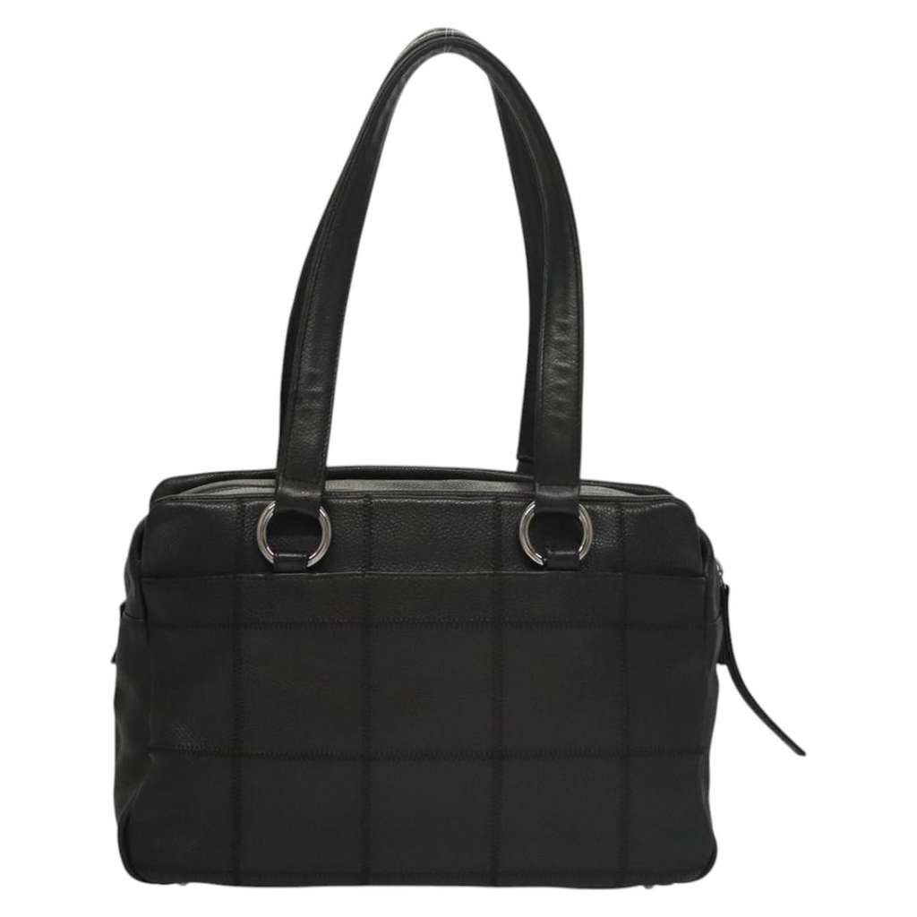 Chanel Square Stitch Shoulder Bag Black Leather Good condition - Back View