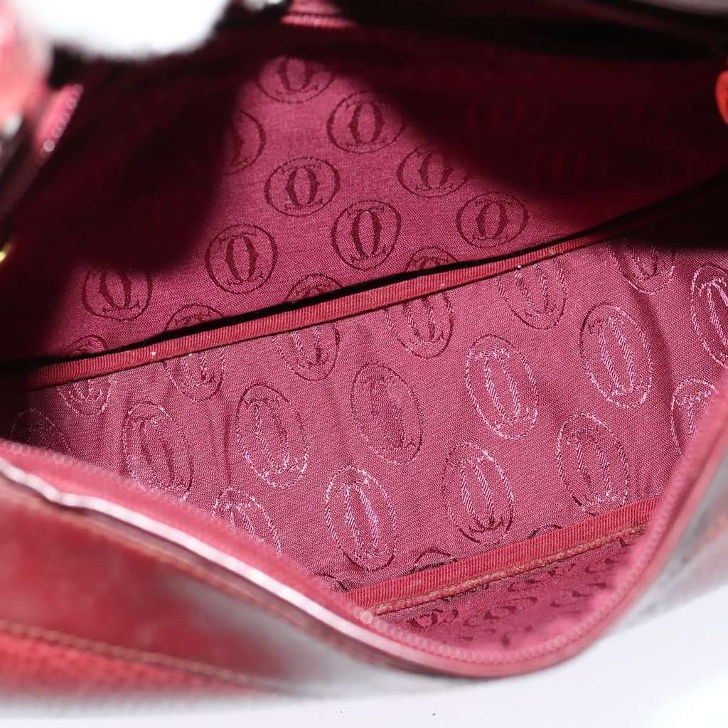 Cartier Must de Cartier Shoulder Bag Burgundy Leather Good condition - Box View