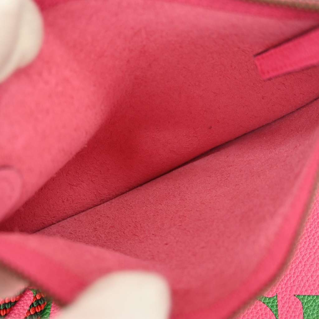 Gucci Logo Drawstring Backpack Pink Leather Good condition - Inside View