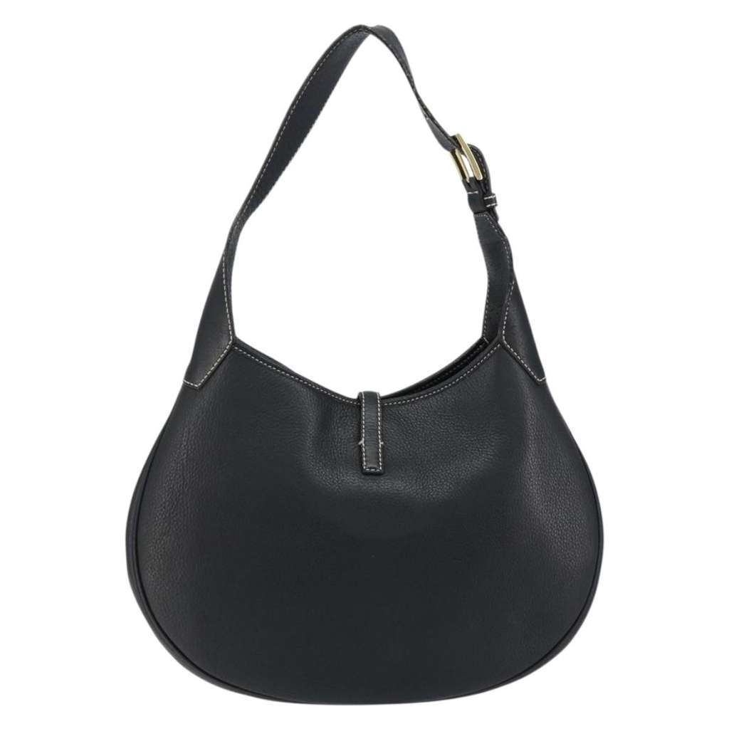 Salvatore Ferragamo Gancini Shoulder Bag Black Leather Good condition - Back View