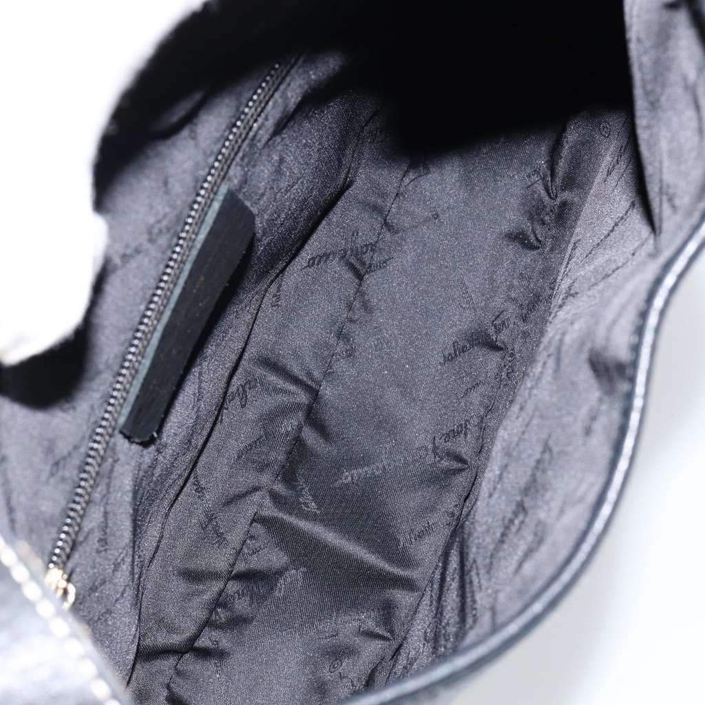 Salvatore Ferragamo Gancini Shoulder Bag Black Leather Good condition - Box View