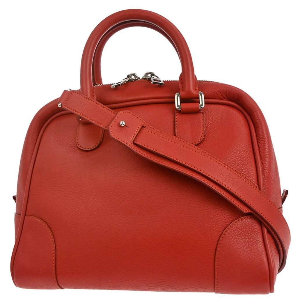 Loewe Amazona 75 Bag Red Leather Good condition - Back View