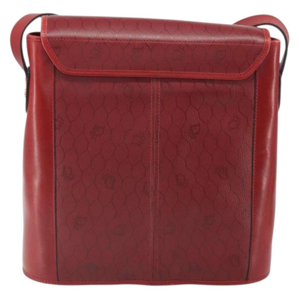 Christian Dior Vintage Honeycomb Shoulder Bag Red Canvas Good condition - Back View
