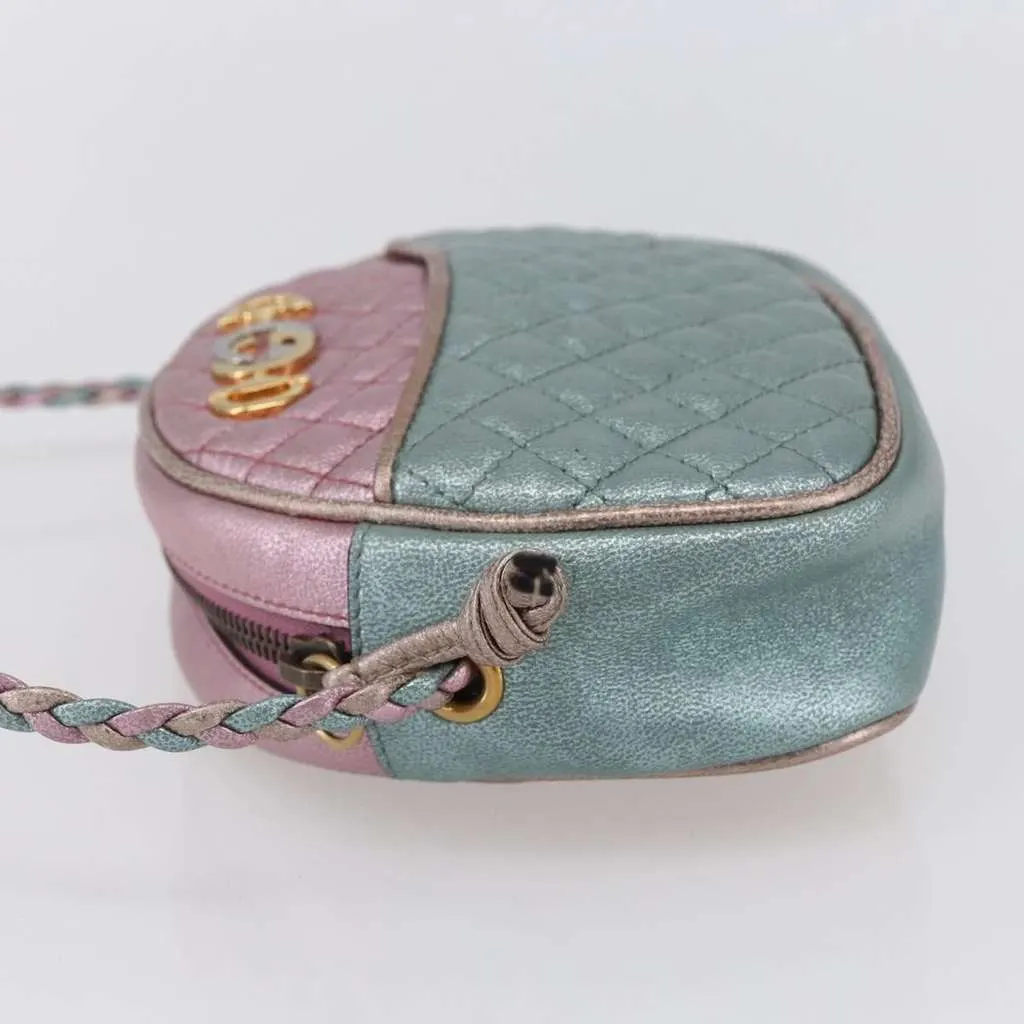 Gucci Trapuntata Camera Shoulder Bag Blue Leather Good - Inside View