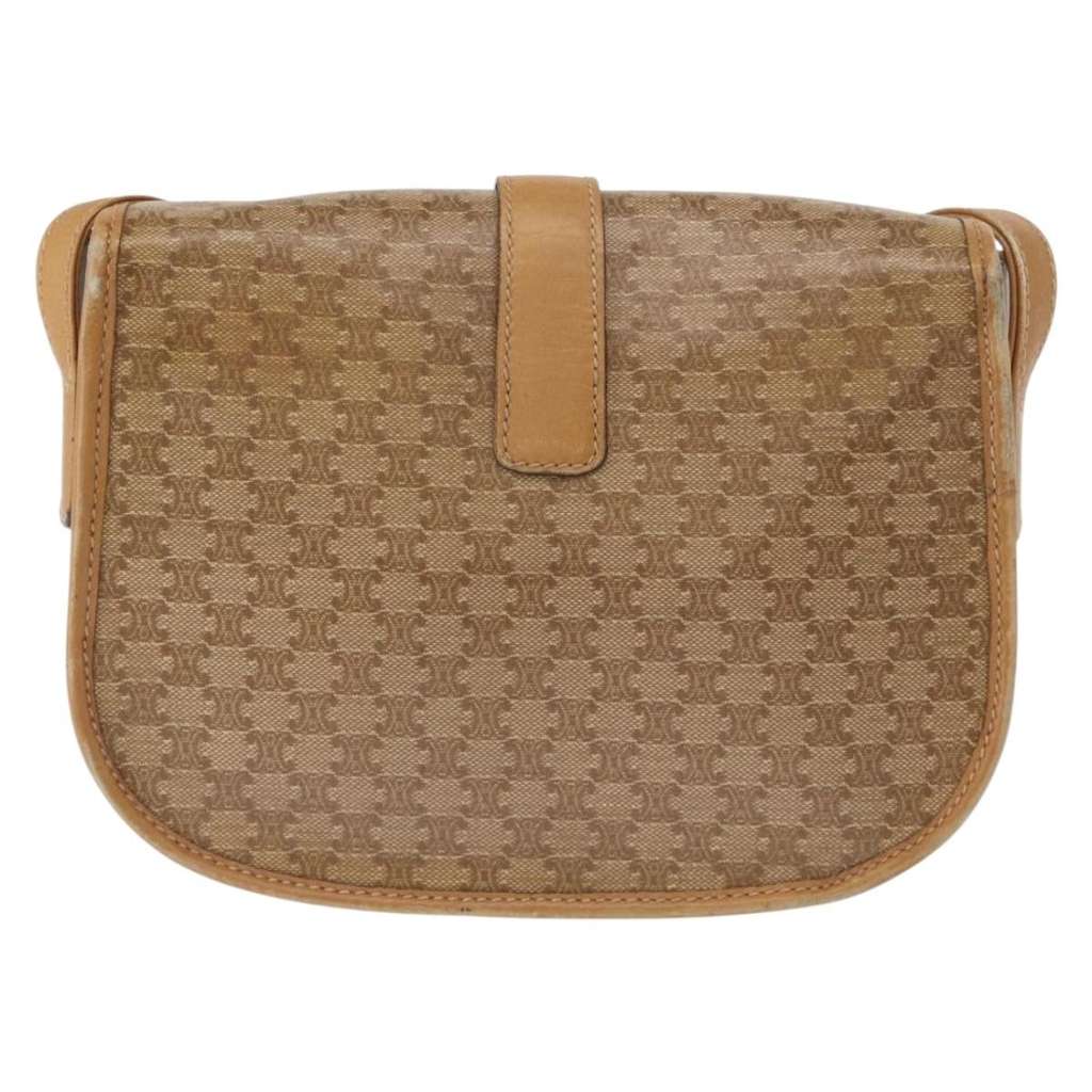 Celine Vintage Macadam Shoulder Bag Beige Canvas Good condition - Back View