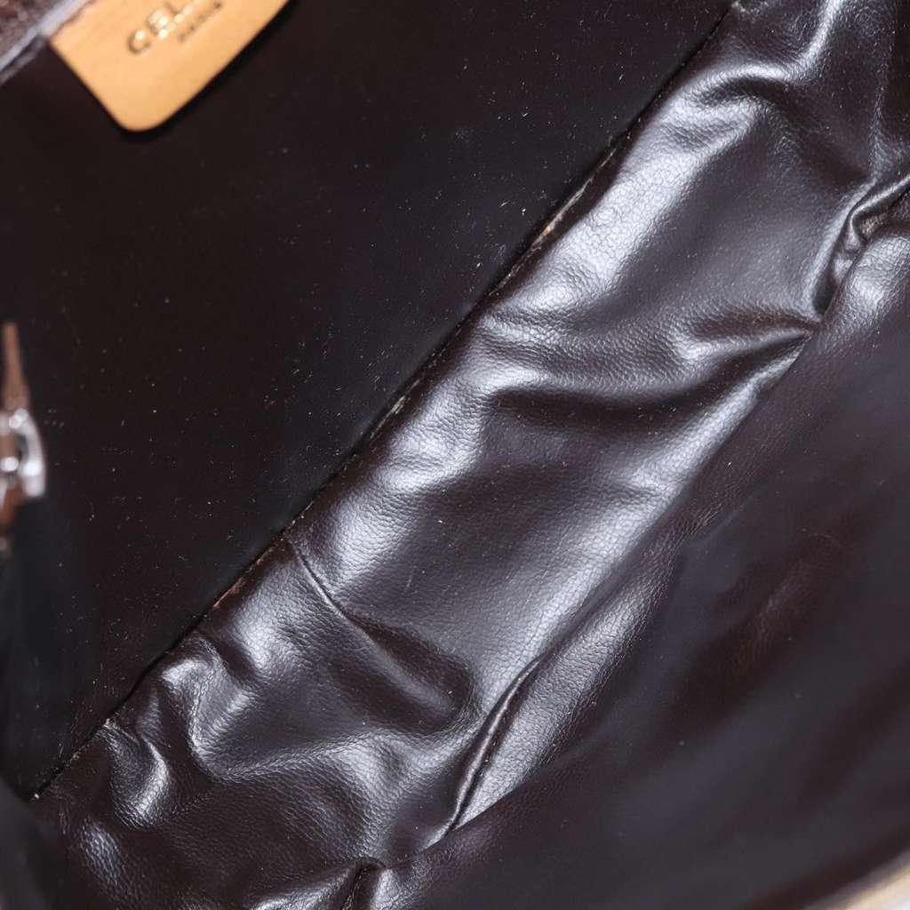 Celine Vintage Macadam Shoulder Bag Beige Canvas Good condition - Box View