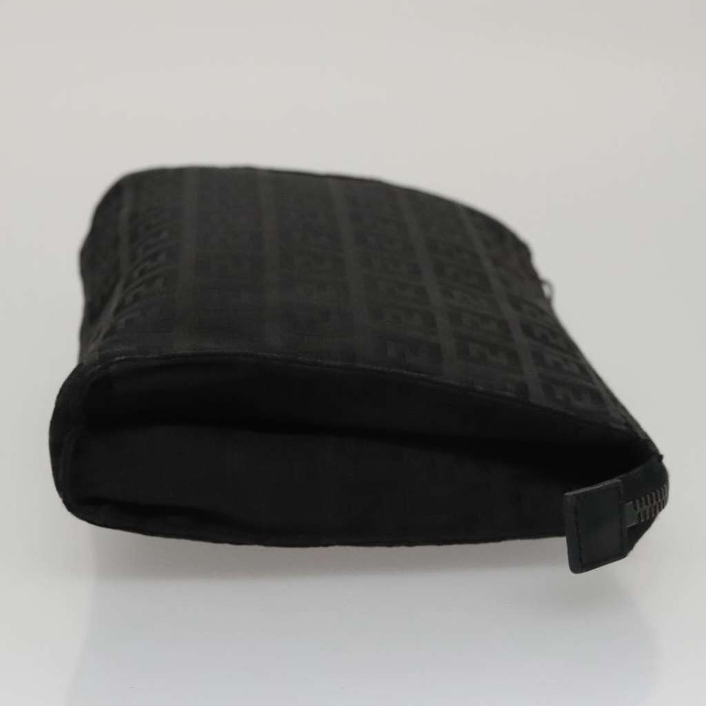 Fendi FF Logo Pouch Black Canvas Good condition - Model View