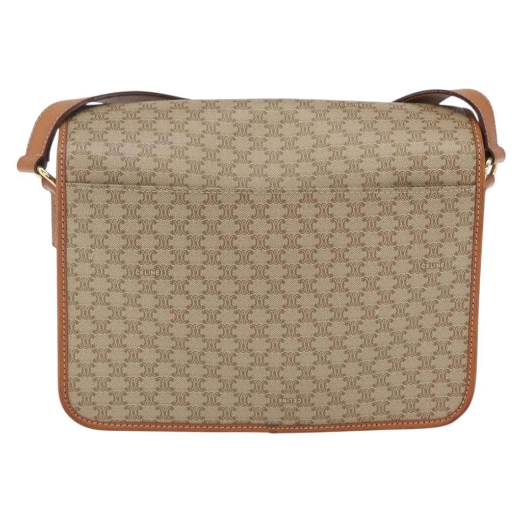 Celine Vintage Macadam Shoulder Bag Beige Canvas Good condition - Back View