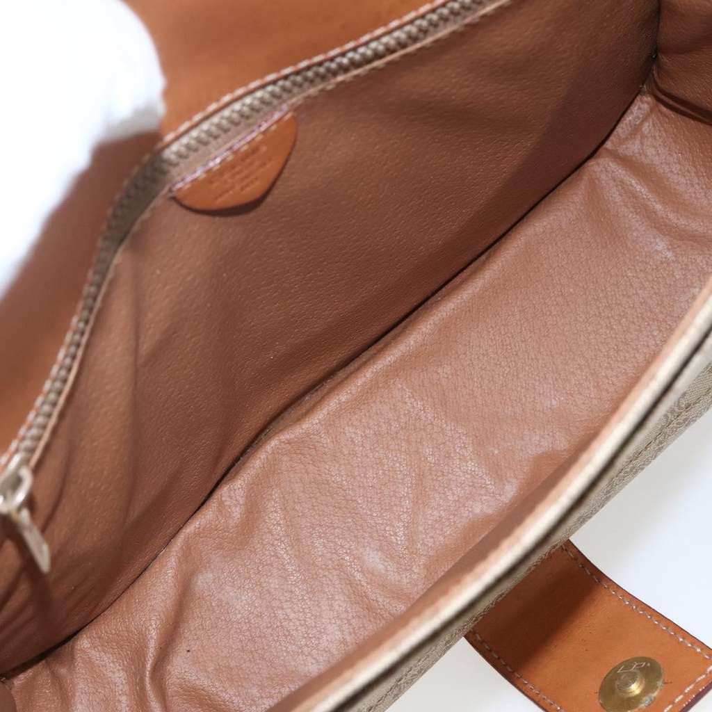 Celine Vintage Macadam Shoulder Bag Beige Canvas Good condition - Box View