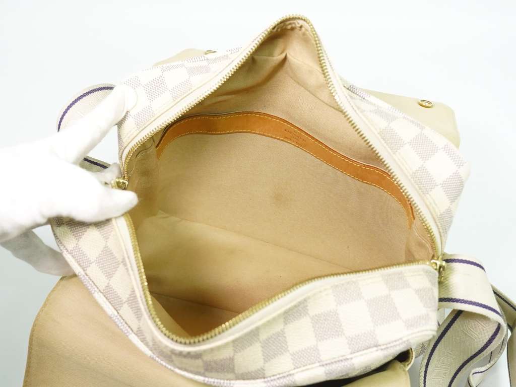 Louis Vuitton Naviglio Handbag White Canvas Fair condition - Box View