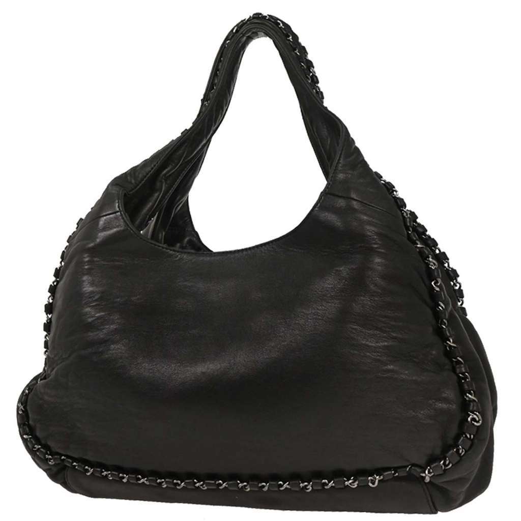 Chanel Vintage Chain Around Shoulder Bag Black Leather Good condition - Back View