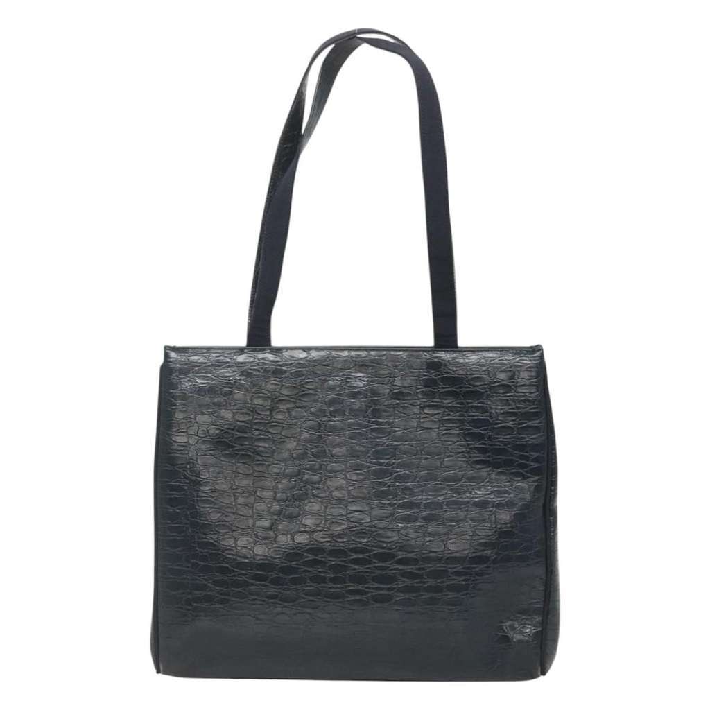 Salvatore Ferragamo Vara shoulder Bag Navy Leather Good condition - Back View