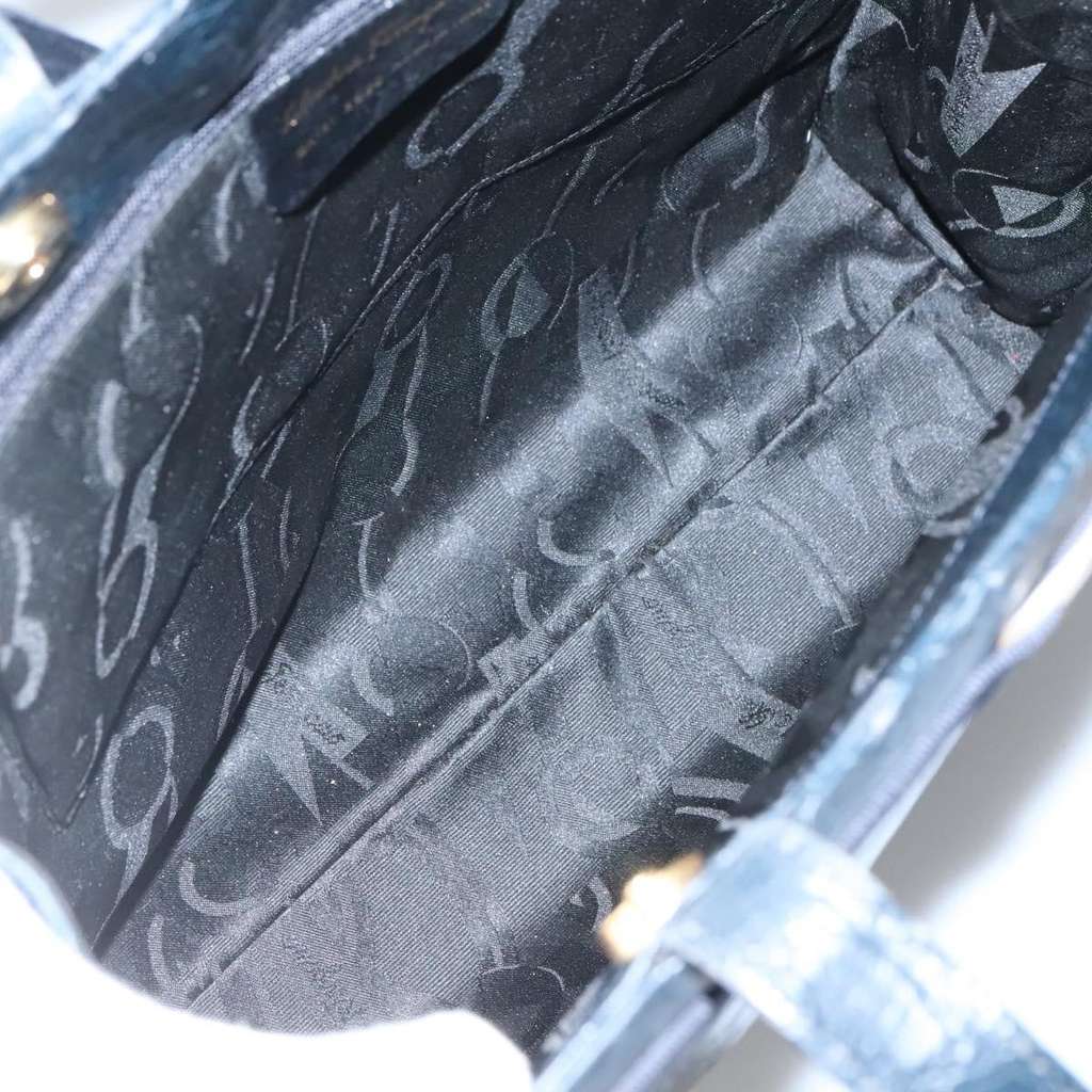 Salvatore Ferragamo Vara shoulder Bag Navy Leather Good condition - Box View