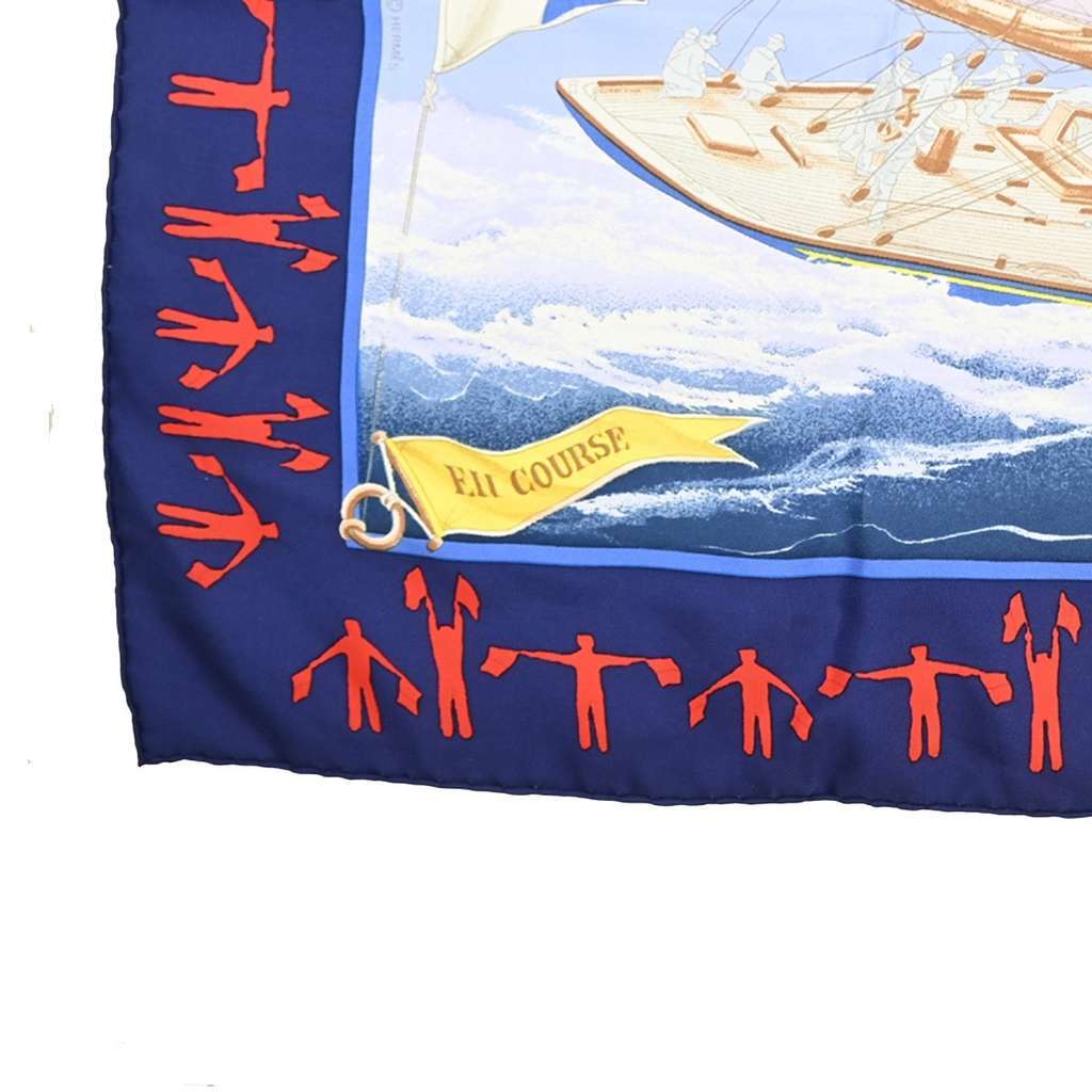 Hermès Carré 90 Blue Silk Good condition - Box View