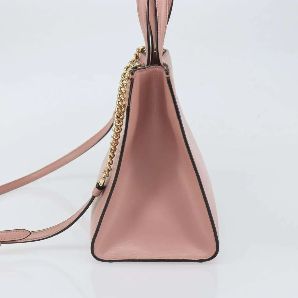 Salvatore Ferragamo Vara Bow Top Handle Convertible Tote Pink Leather Good - Inside View