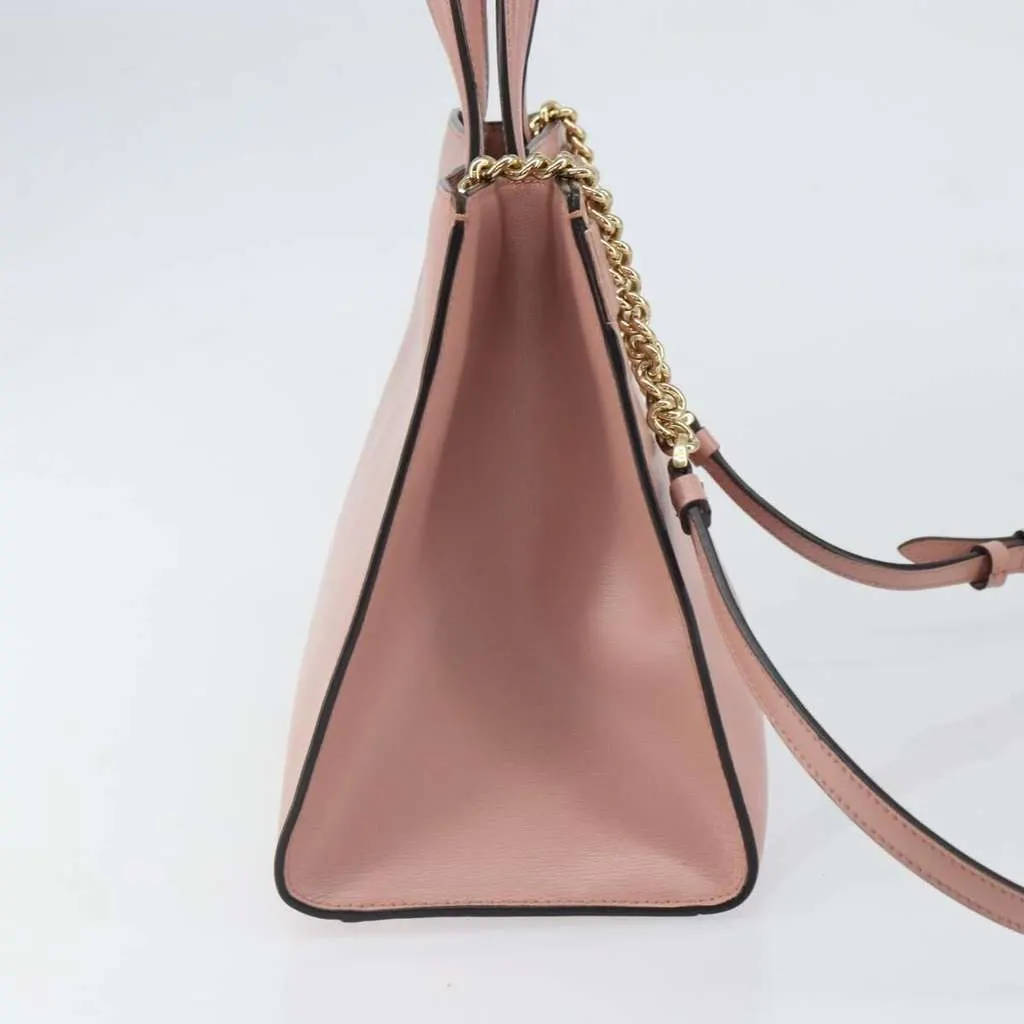 Salvatore Ferragamo Vara Bow Top Handle Convertible Tote Pink Leather Good - Model View